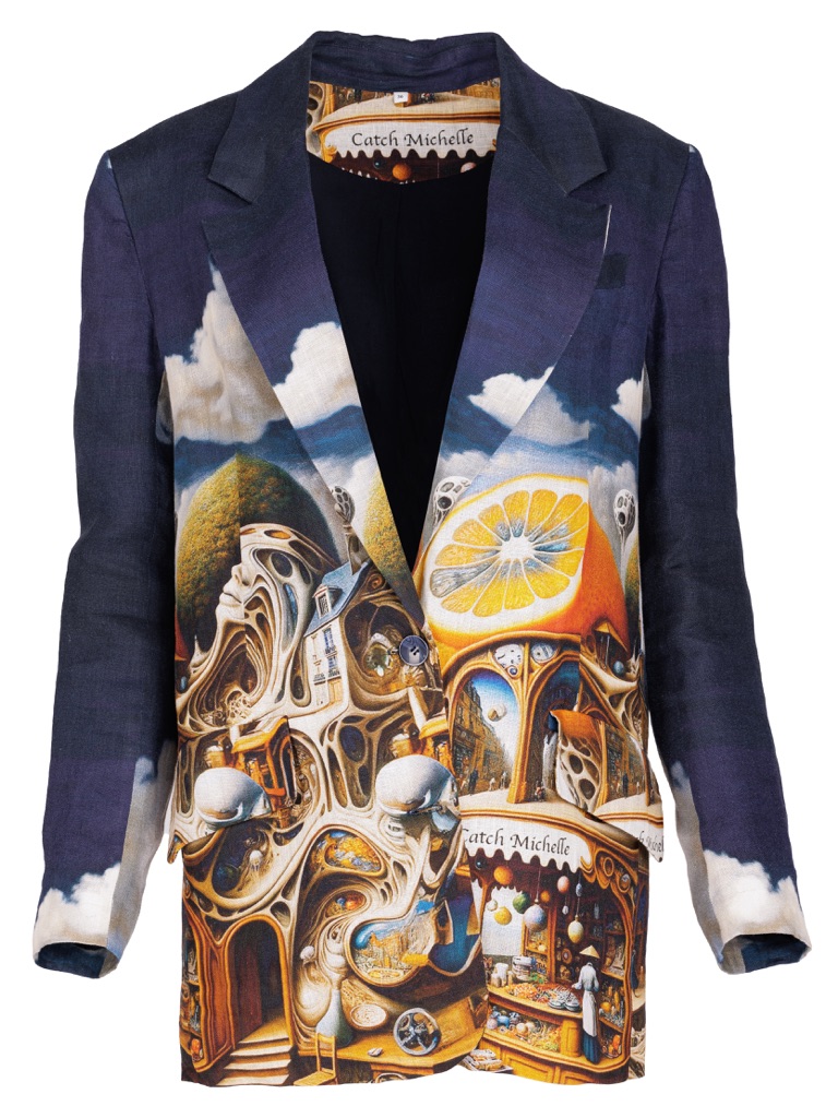 Catch Michelle Surreal Linen Oversized Jacket